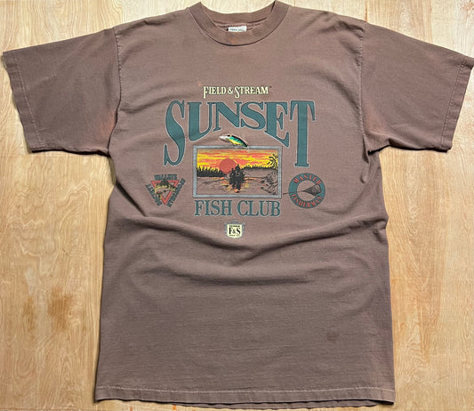 1990's Field & Stream Sunset Fish Club T-Shirt