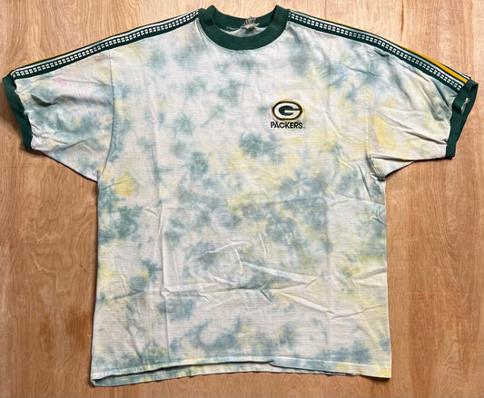 GSB Custom Tie Dye 1990's Green Bay Packers Tru-Fan T-Shirt