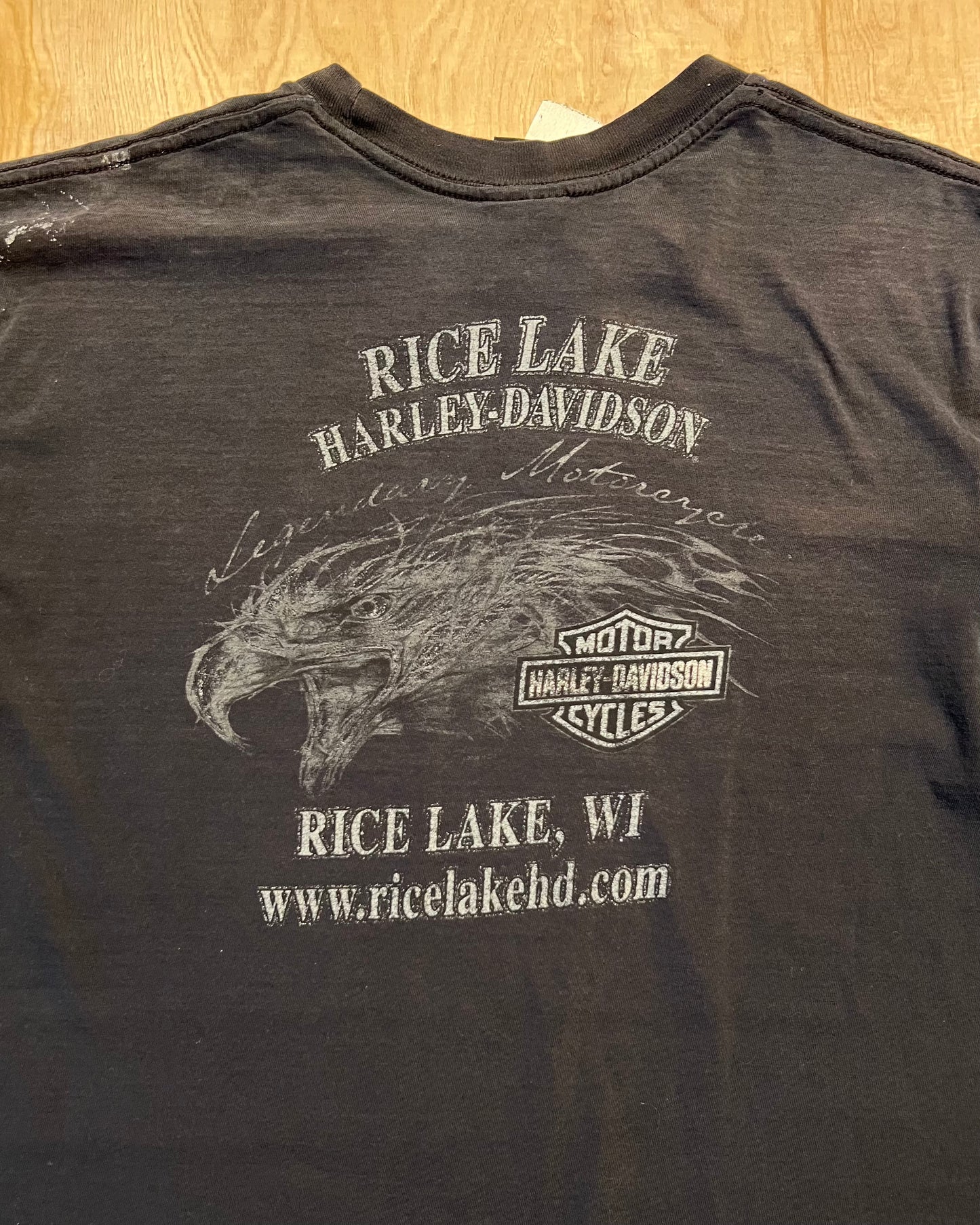 Distressed Harley Davidson Rice Lake, Wisconsin T-Shirt