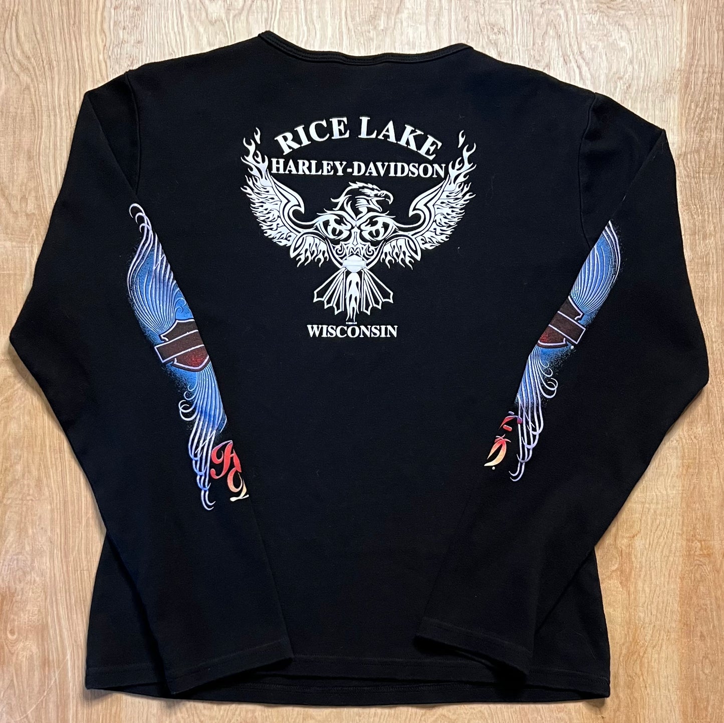 2007 Harley Davidson Heart X Wings Long Sleeve Shirt