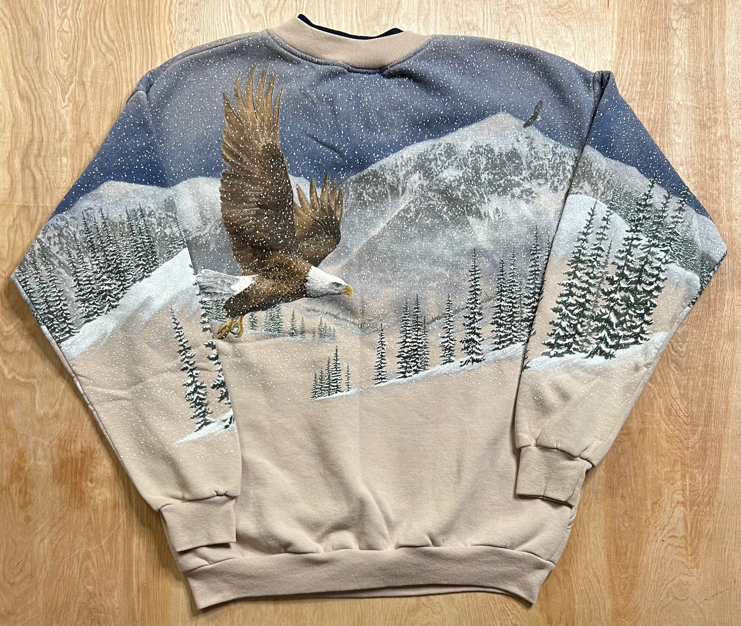 Vintage Eagle X Snow AOP 3D Crewneck