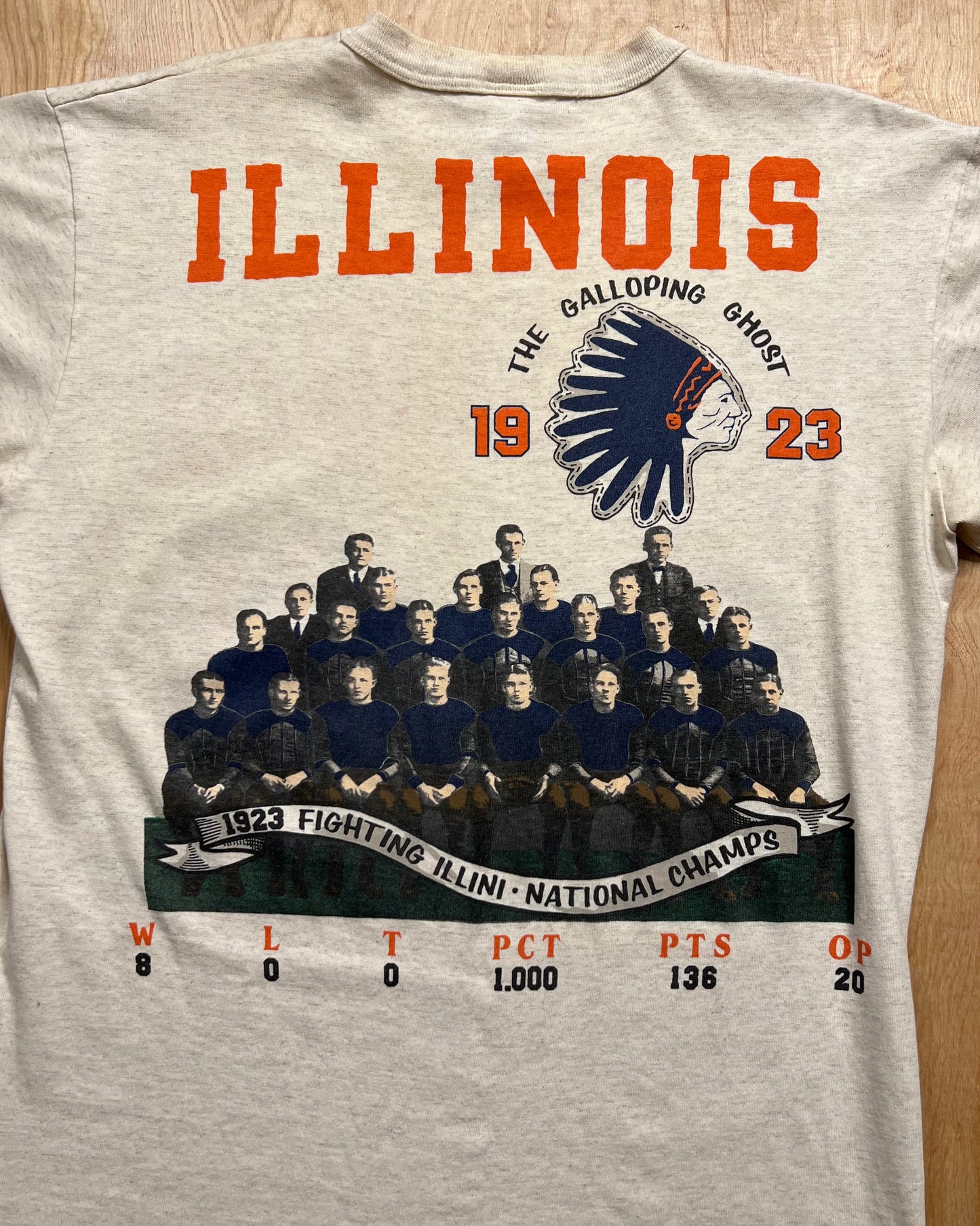 Vintage University of Illinois 1923 National Champs Single Stitch T-Shirt
