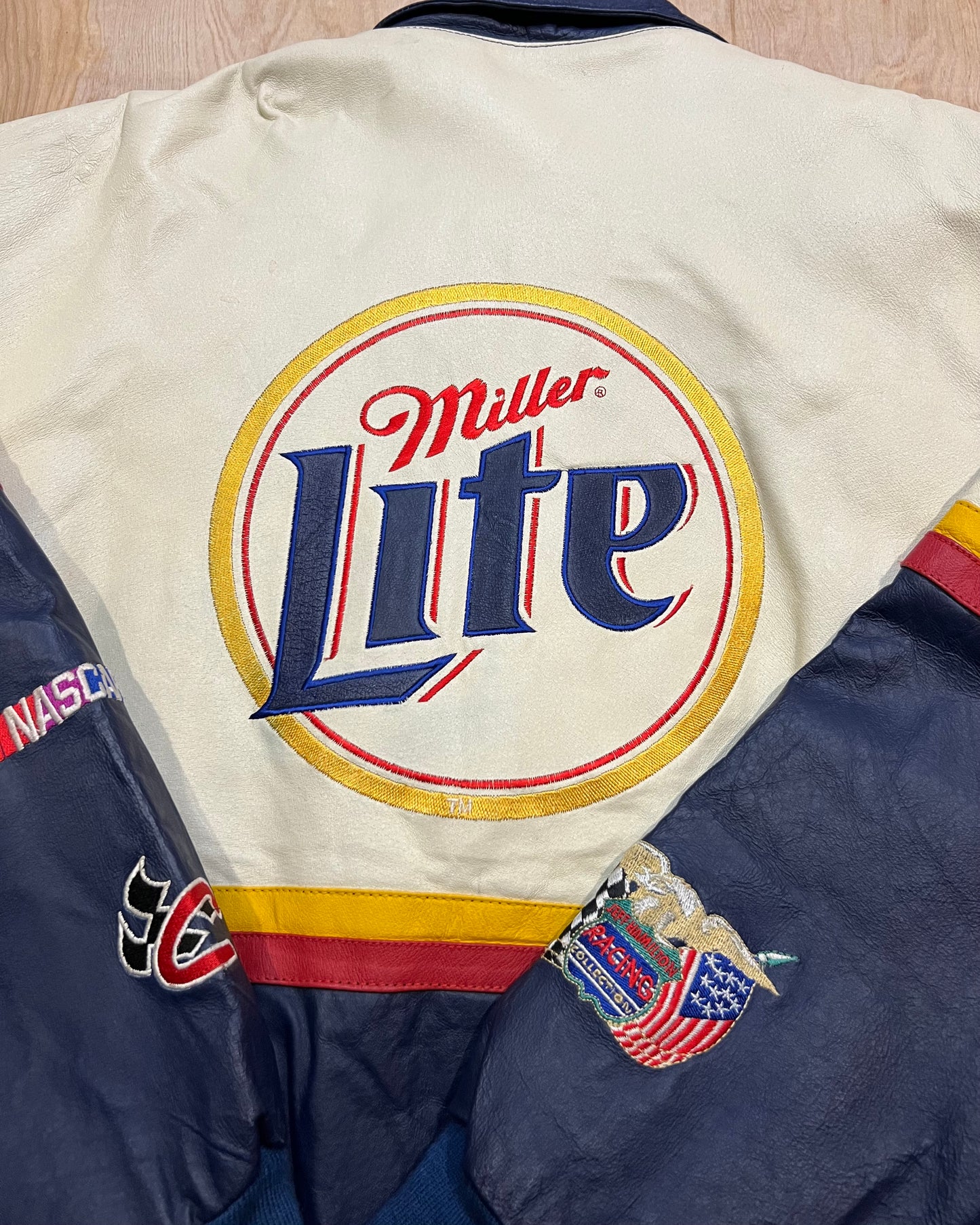 Vintage Rusty Wallace Miller Lite Winston Cup Series Leather Racing Jacket