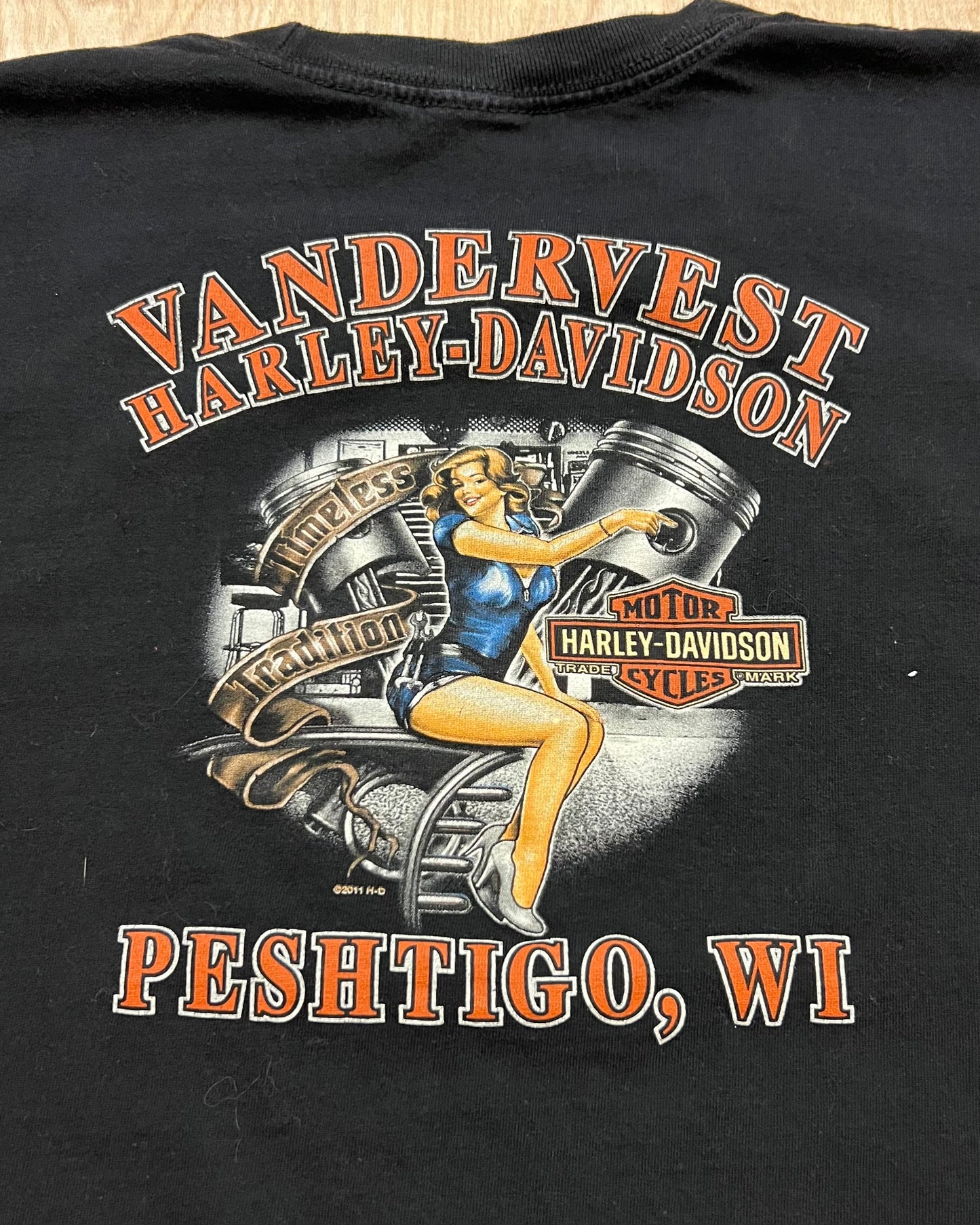 Harley Davidson Flaming Skull Peshtigo, WI T-Shirt