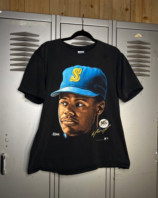 Vintage 1990s Faded Ken Griffey Jr Big Head Seattle Mariners Salem Single Stitch T-Shirt