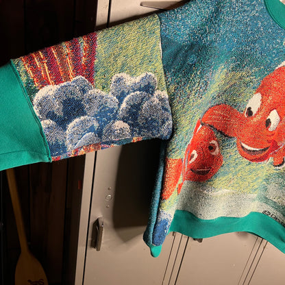 GSB CUSTOM Handmade 1 of 1 Vintage Blanket x Lee Heavy Combo Crewneck x Nemo x Disney x Pixar