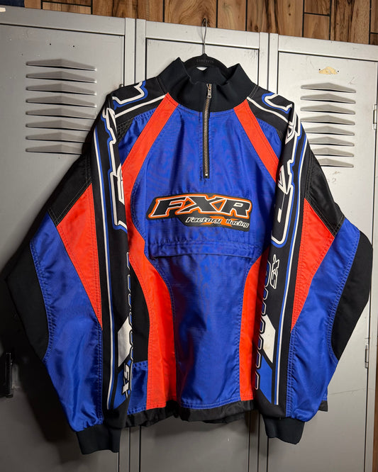 Vintage 1990s Retro Style Heavy FXR Factory Dirt Bike Racing × Moto Cross x Faded × Worn x Pullover Jacket