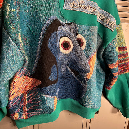 GSB CUSTOM Handmade 1 of 1 Vintage Blanket x Lee Heavy Combo Crewneck x Nemo x Disney x Pixar