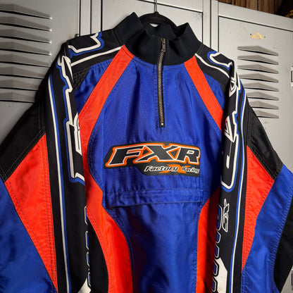 Vintage 1990s Retro Style Heavy FXR Factory Dirt Bike Racing × Moto Cross x Faded × Worn x Pullover Jacket