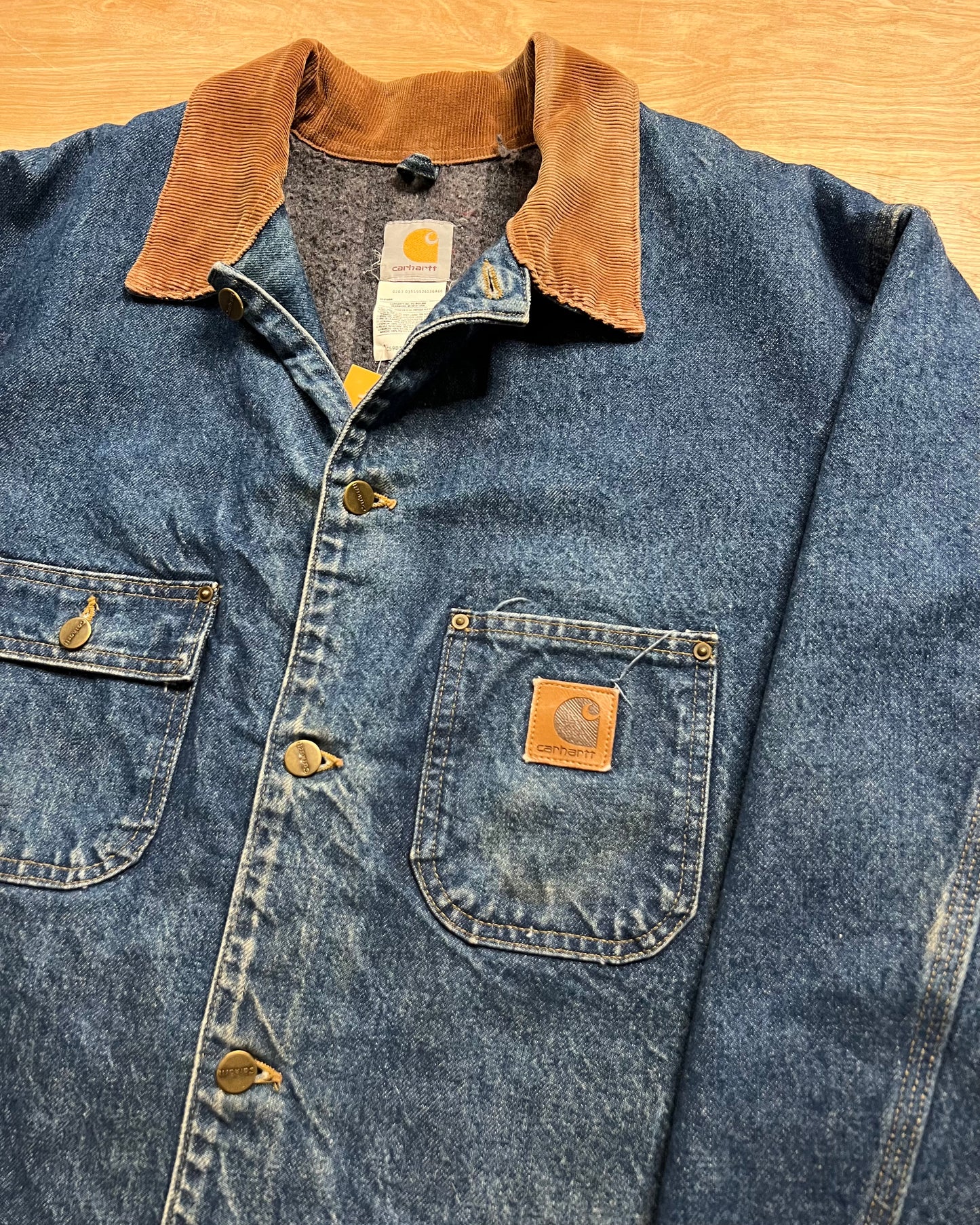 Vintage Carhartt Blanket Lined Denim Work Jacket