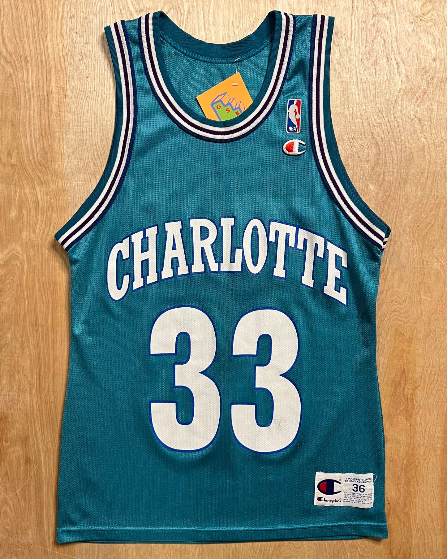 1990's Charlotte Hornets Alonzo Mourning Champion Jersey