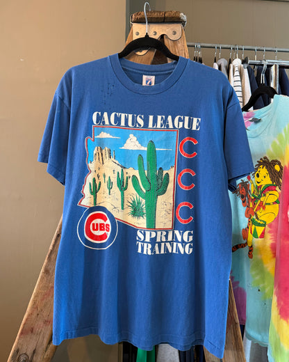 1990s Chicago Cubs Spring Training Logo 7 Single Stitch Faded and Distressed T-Shirt