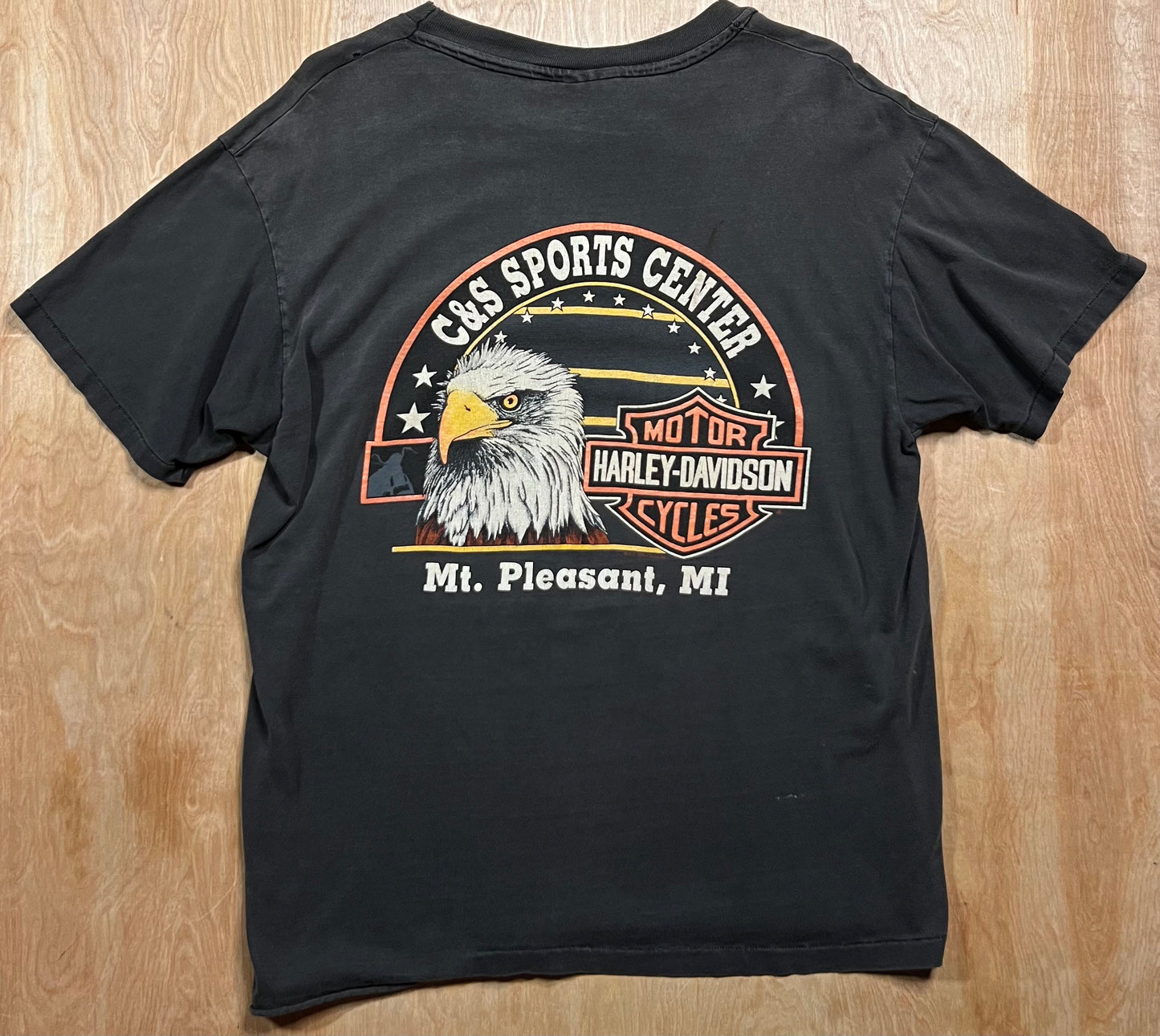 1990's Faded Harley Davidson Eagle x Cycle Single Stitch T-Shirt