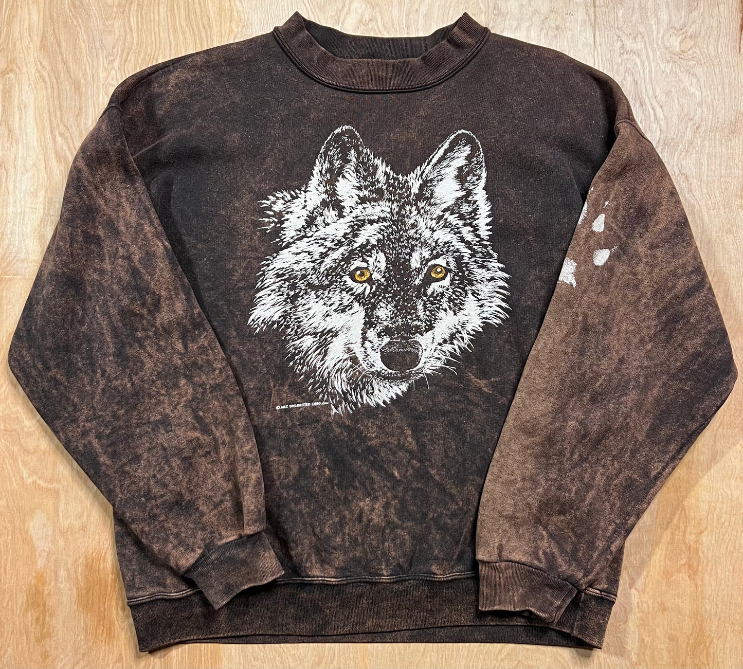 1990 Winona Knits Wolf Tie Dye Crewneck