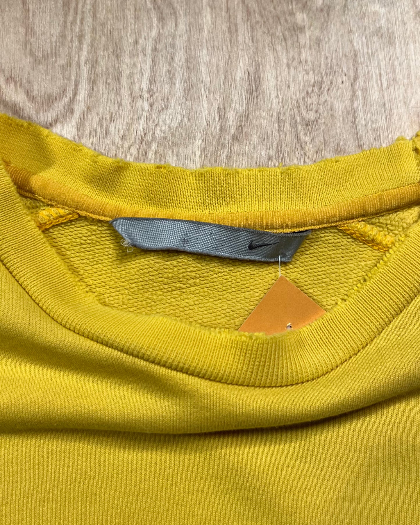 Y2K Faded x Distressed Yellow Nike Crewneck