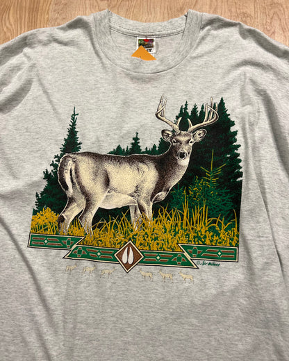 1990's Whitetail Deer Single Stitch Fruit of the Loom T-Shirt