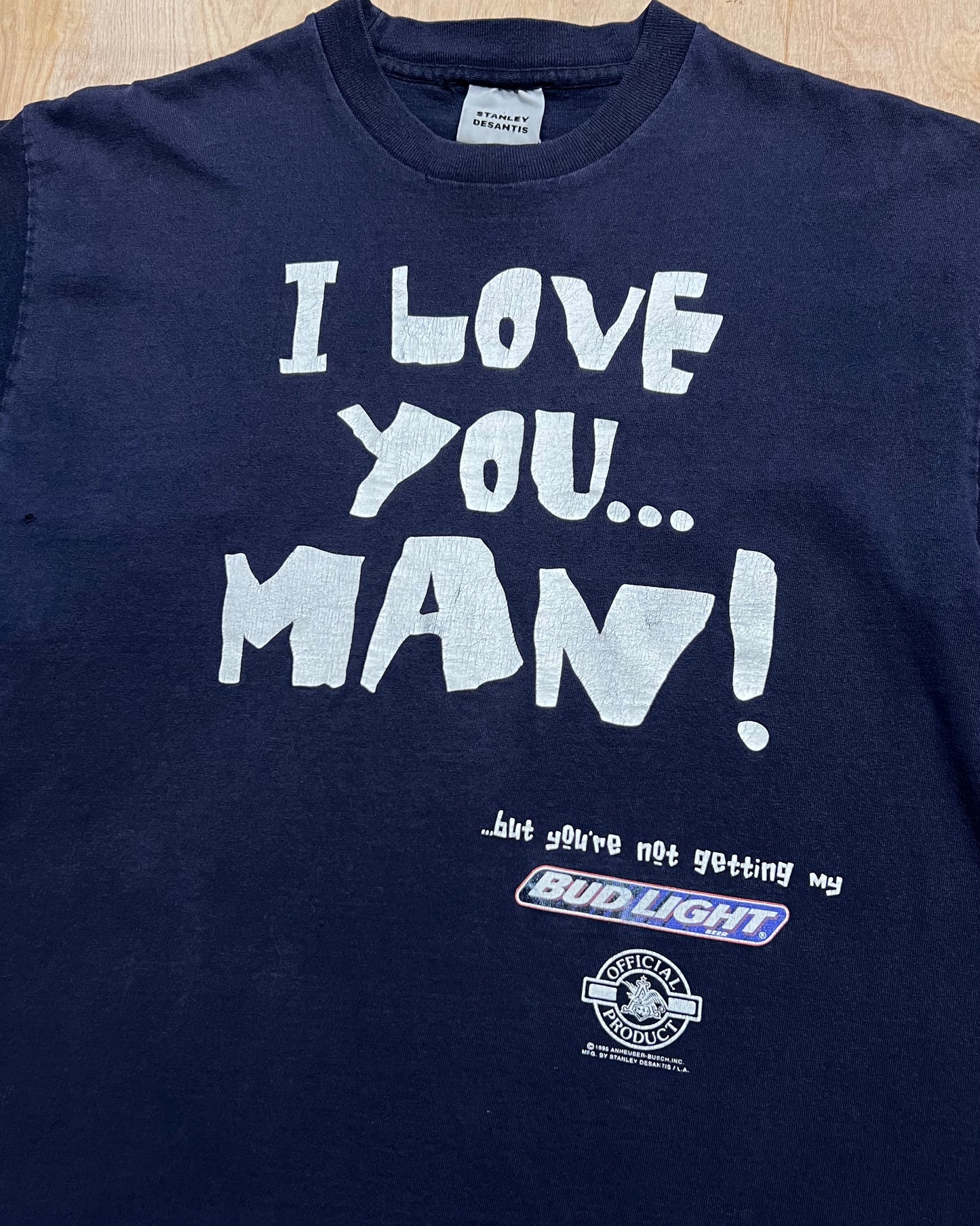 1995 Bud Light "I love you man" Single Stitch Stanley Desantis T-Shirt
