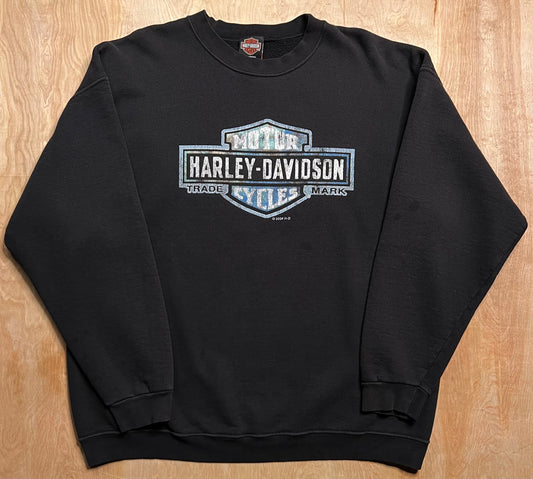 2000's Harley Davidson Black Rivers Falls, Wisconsin Crewneck