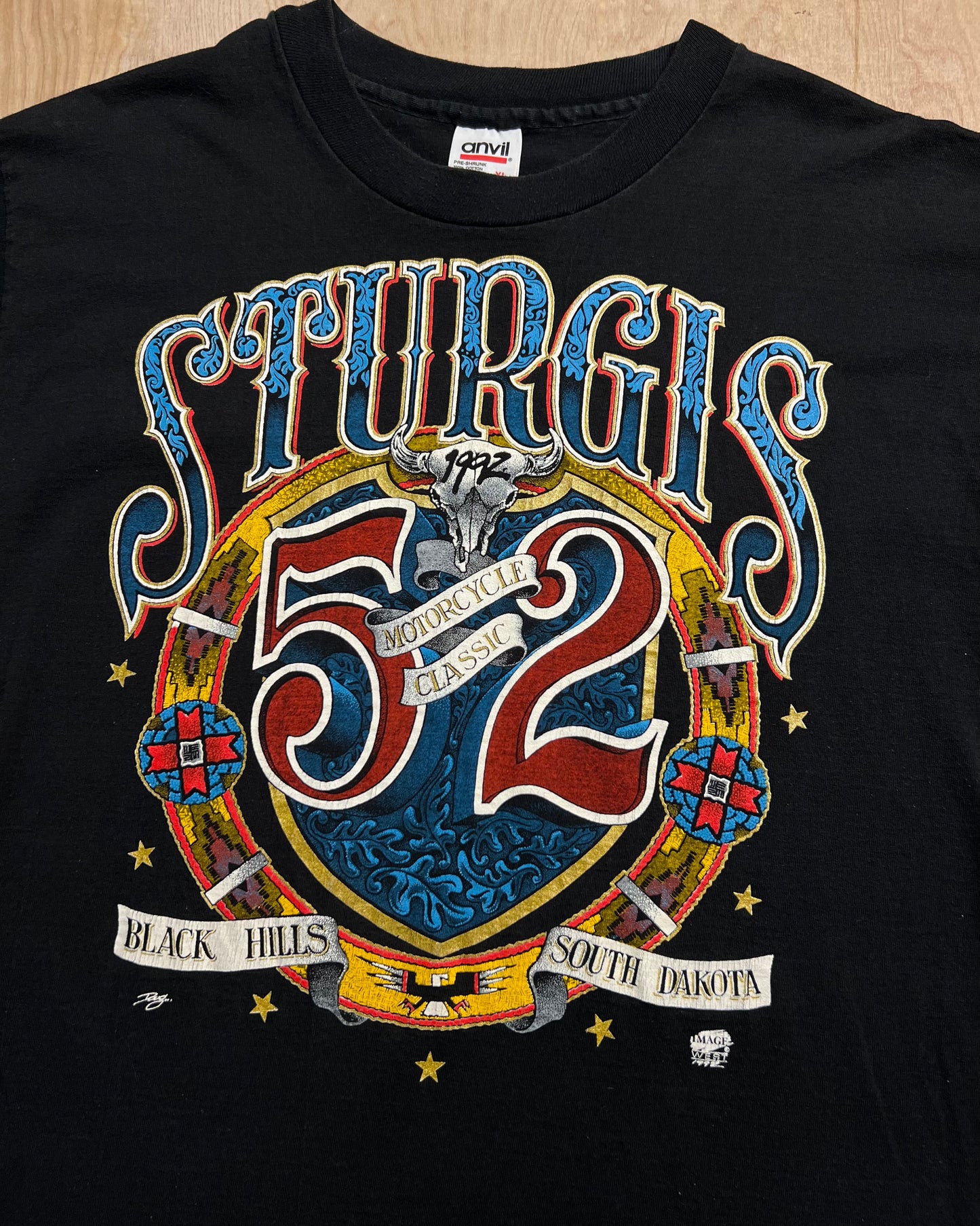 1992 Sturgis Motorcycle Classic Black Hills Single Stitch T-Shirt