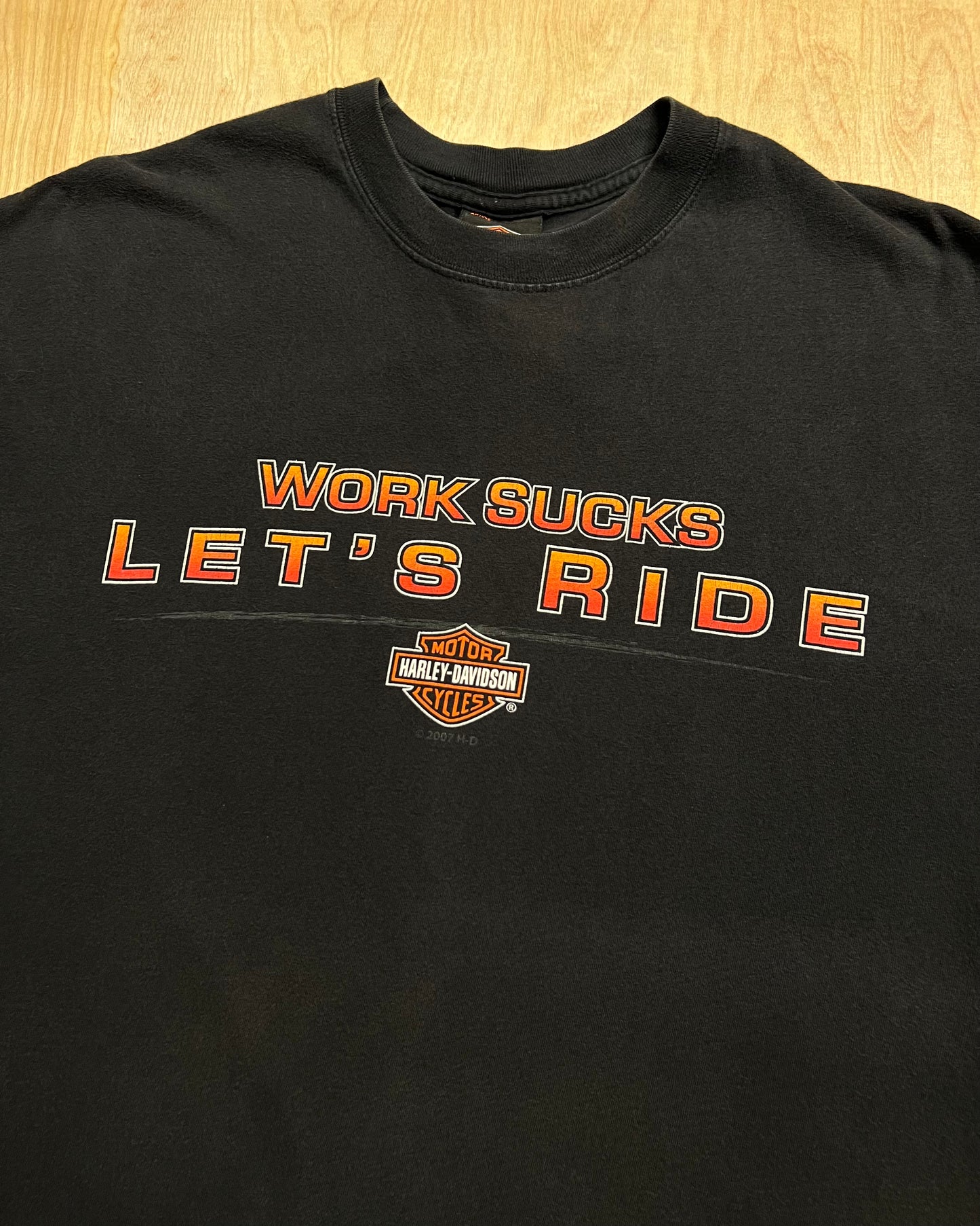 2000's Harley Davidson "Work Sucks Lets Ride" T-Shirt