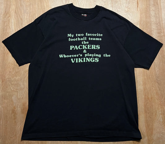 1990's Green Bay Packers "My Two Favorite Teams" Single Stitch T-Shirt