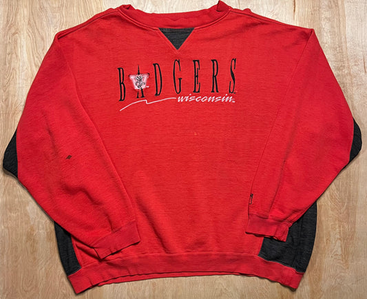 1990's Faded x Distressed Wisconsin Badgers Logo 7 Crewneck