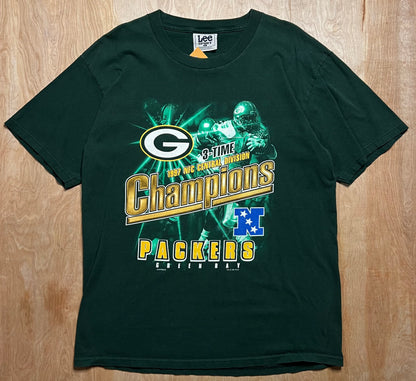 1997 Green Bay Packers 3 Time Central Division Champions T-Shirt