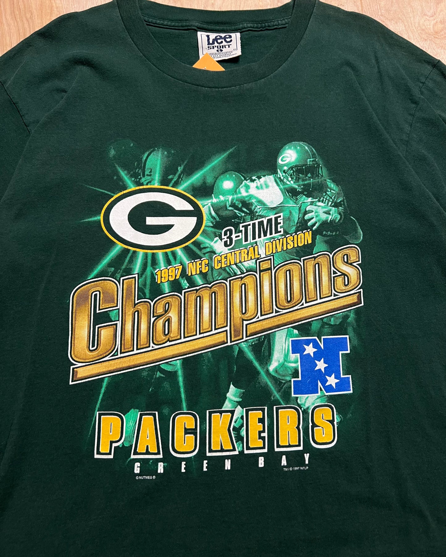 1997 Green Bay Packers 3 Time Central Division Champions T-Shirt