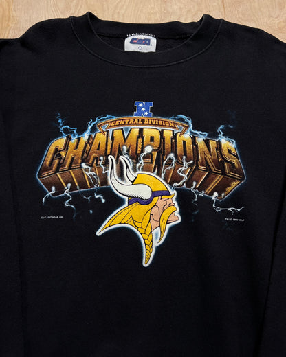 1999 Minnesota Vikings Central Division Champions Lightning Crewneck