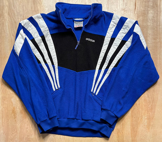 1990's Adidas 3 Stripe Quarter Zip Fleece