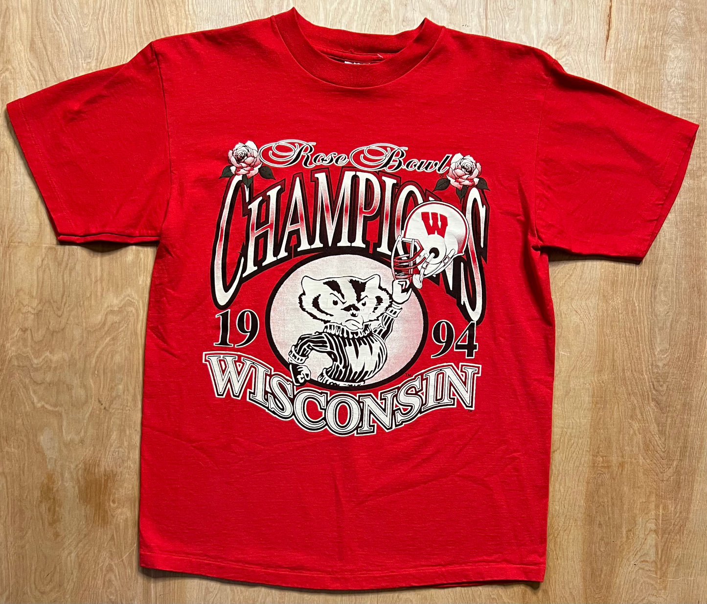 1994 University of Wisconsin Badgers Rose Bowl Champions Single Stitch T-Shirt