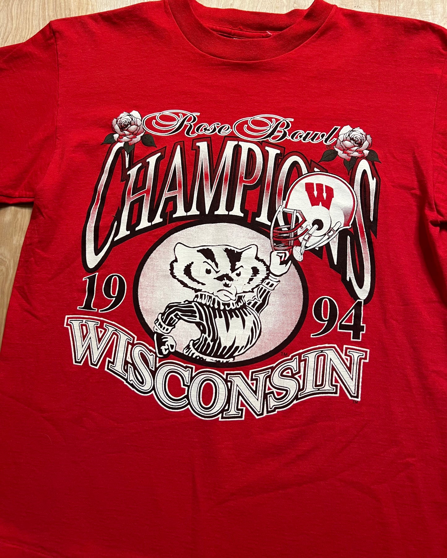 1994 University of Wisconsin Badgers Rose Bowl Champions Single Stitch T-Shirt