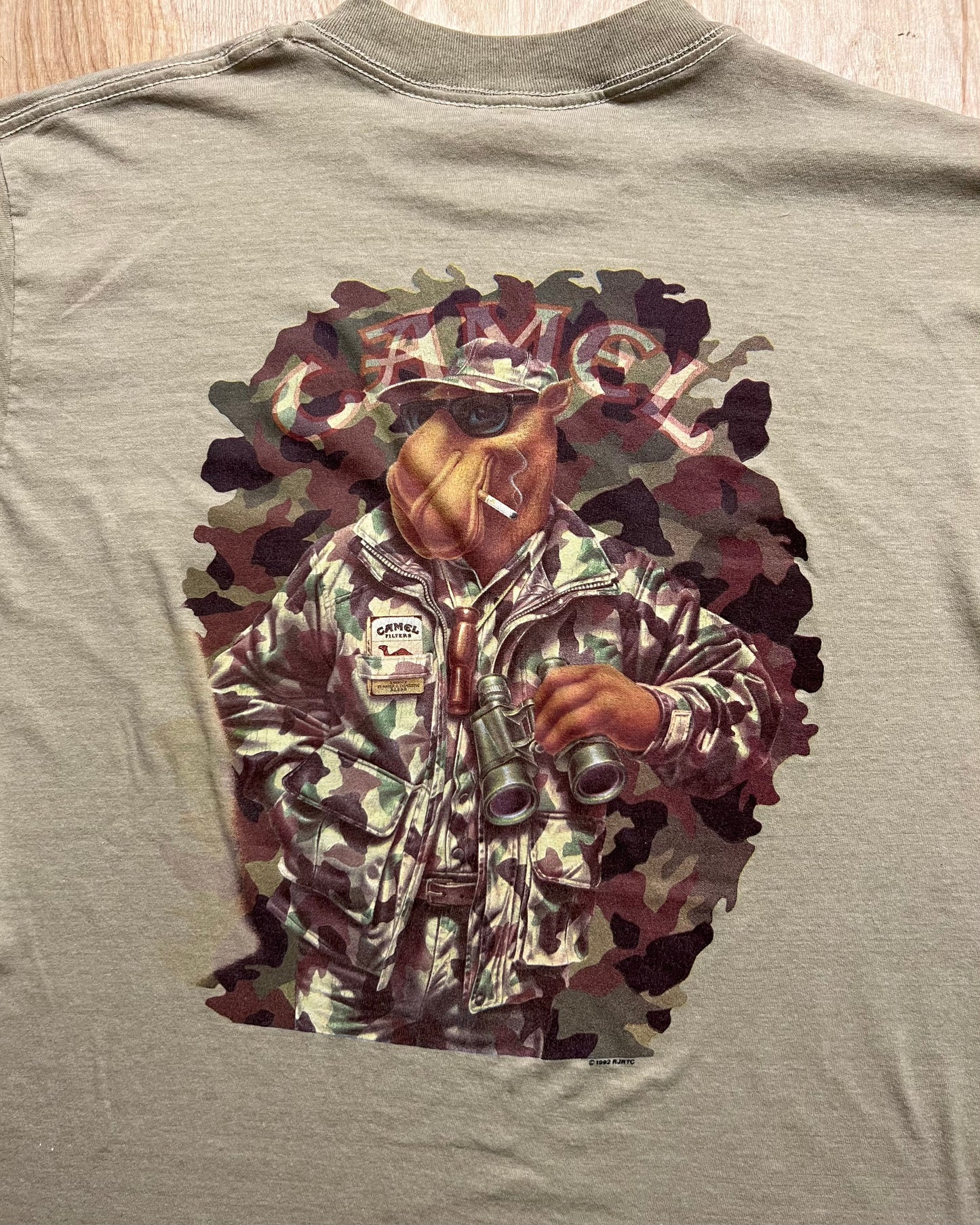 1992 Joe Camel Single Stitch Camouflage Pocket T-Shirt