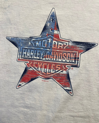 1998 Harley Davidson American Flag Eau Claire, Wisconsin T-Shirt