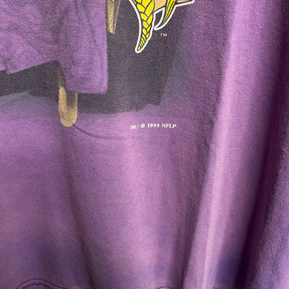 Vintage 1990s Faded x Distressed Minnesota VIkings Made in USA Nutmeg T-Shirt