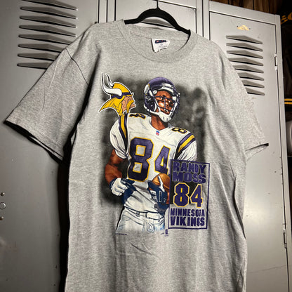 Vintage 1990s Randy Moss Deadstock New With Tags Minnesota Vikings Made in USA T-Shirt