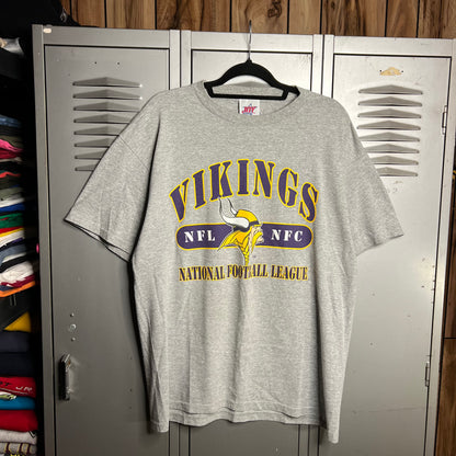 Vintage 1990s Cris Carter #80 Minnesota Vikings NFL x NFC Grey T-Shirt