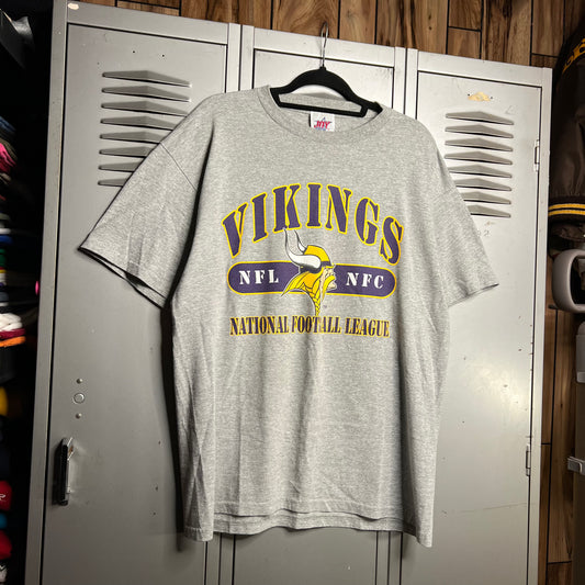 Vintage 1990s Cris Carter #80 Minnesota Vikings NFL x NFC Grey T-Shirt