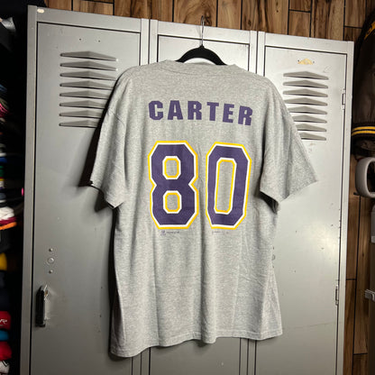 Vintage 1990s Cris Carter #80 Minnesota Vikings NFL x NFC Grey T-Shirt