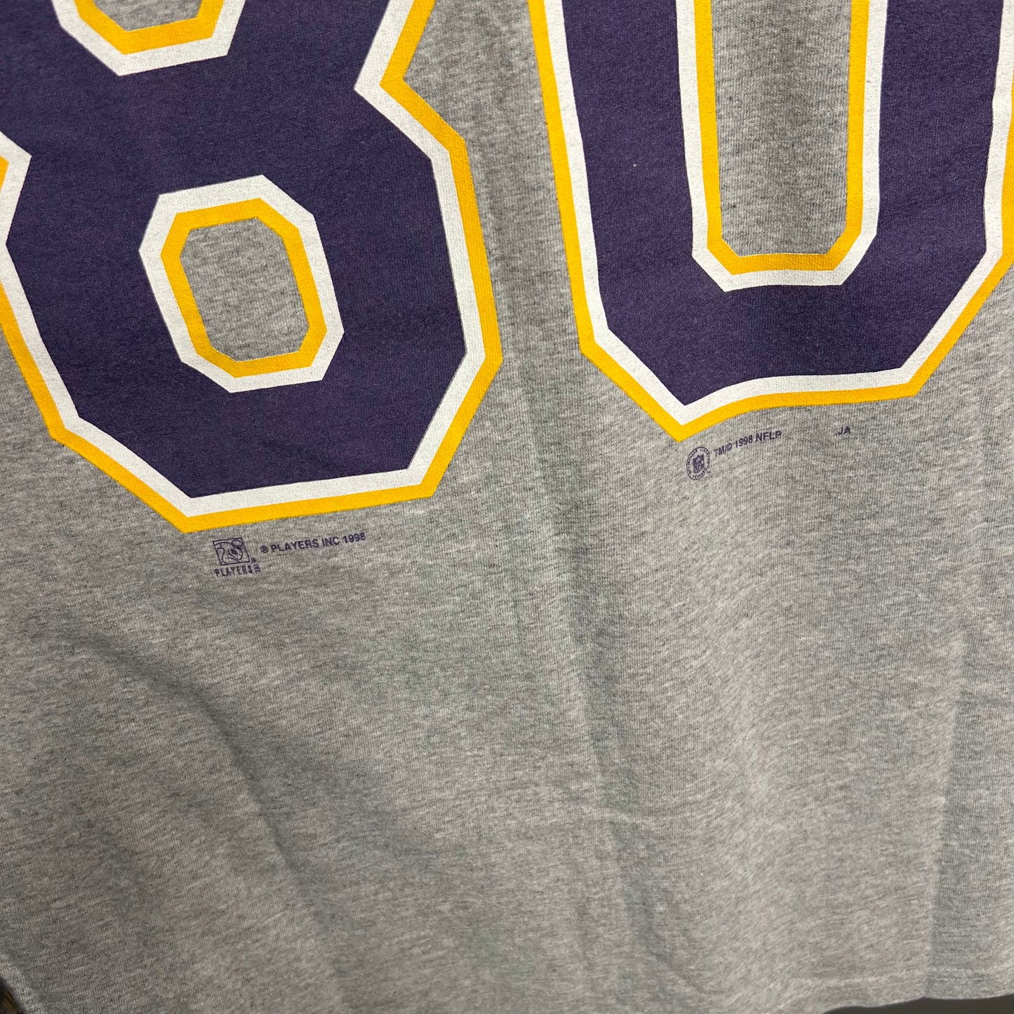 Vintage 1990s Cris Carter #80 Minnesota Vikings NFL x NFC Grey T-Shirt