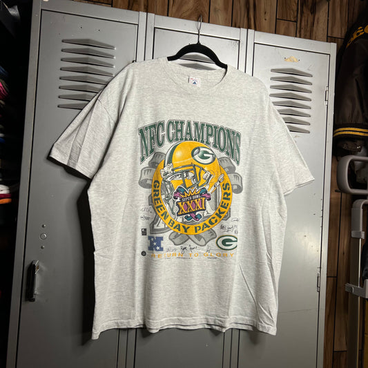Vintage 1990s Green Bay Packers NFC Champions x Super Bowl Return to Glory Delta T-Shirt