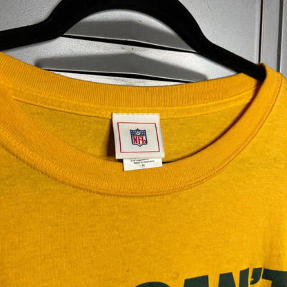 Vintage 2000s Y2K Green Bay Packers "You Can't Handle the Packers" Yellow NFL T-Shirt