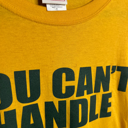 Vintage 2000s Y2K Green Bay Packers "You Can't Handle the Packers" Yellow NFL T-Shirt