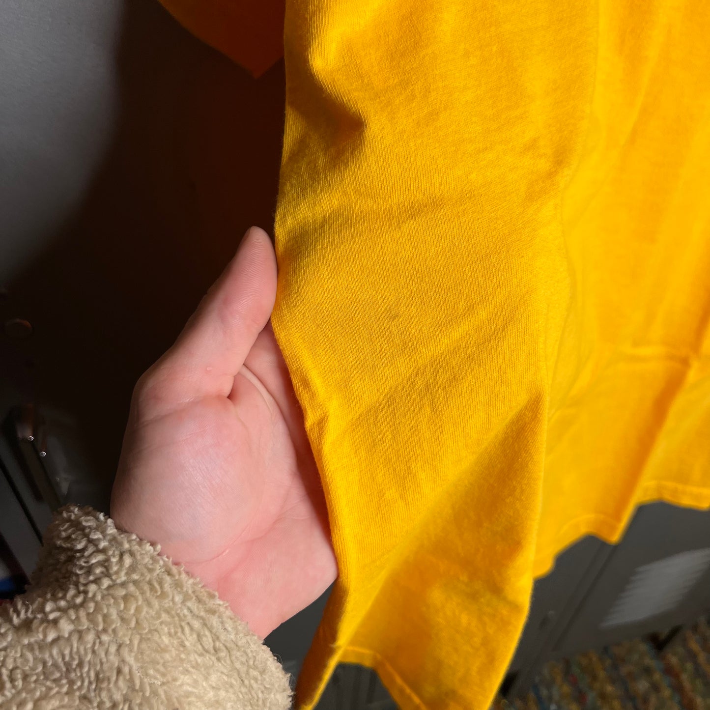 Vintage 1990s Minnesota Vikings x Randy Moss Lee Sports Made in USA Yellow T-Shirt