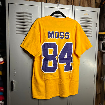 Vintage 1990s Minnesota Vikings x Randy Moss Lee Sports Made in USA Yellow T-Shirt