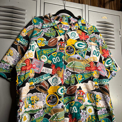 Vintage 1990s Green Bay Packers Reyn Spooner Hawaiian Button Up AOP Shirt