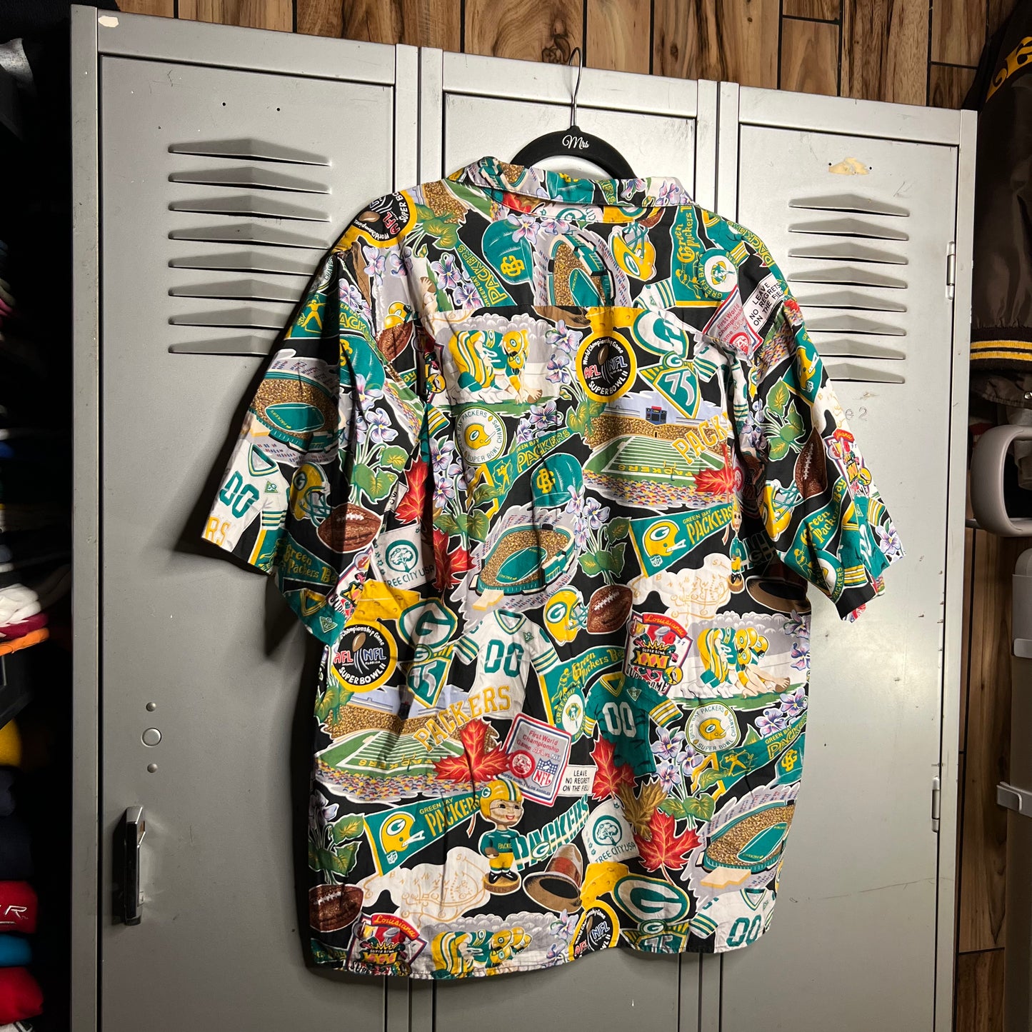 Vintage 1990s Green Bay Packers Reyn Spooner Hawaiian Button Up AOP Shirt