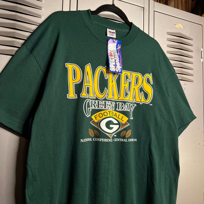 Vintage Early 1990s Deadstock NWT Green Bay Packers Single Stitch Trench T-Shirt