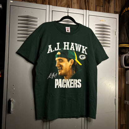 Vintage 2000s Y2K Green Bay Packers AJ Hawk NFL Players T-Shirt
