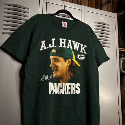 Vintage 2000s Y2K Green Bay Packers AJ Hawk NFL Players T-Shirt